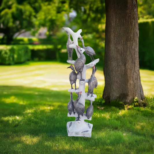 Roosting Flock - Stone Sculpture Made of Springstone by Shepherd Deve | Zimbabwe