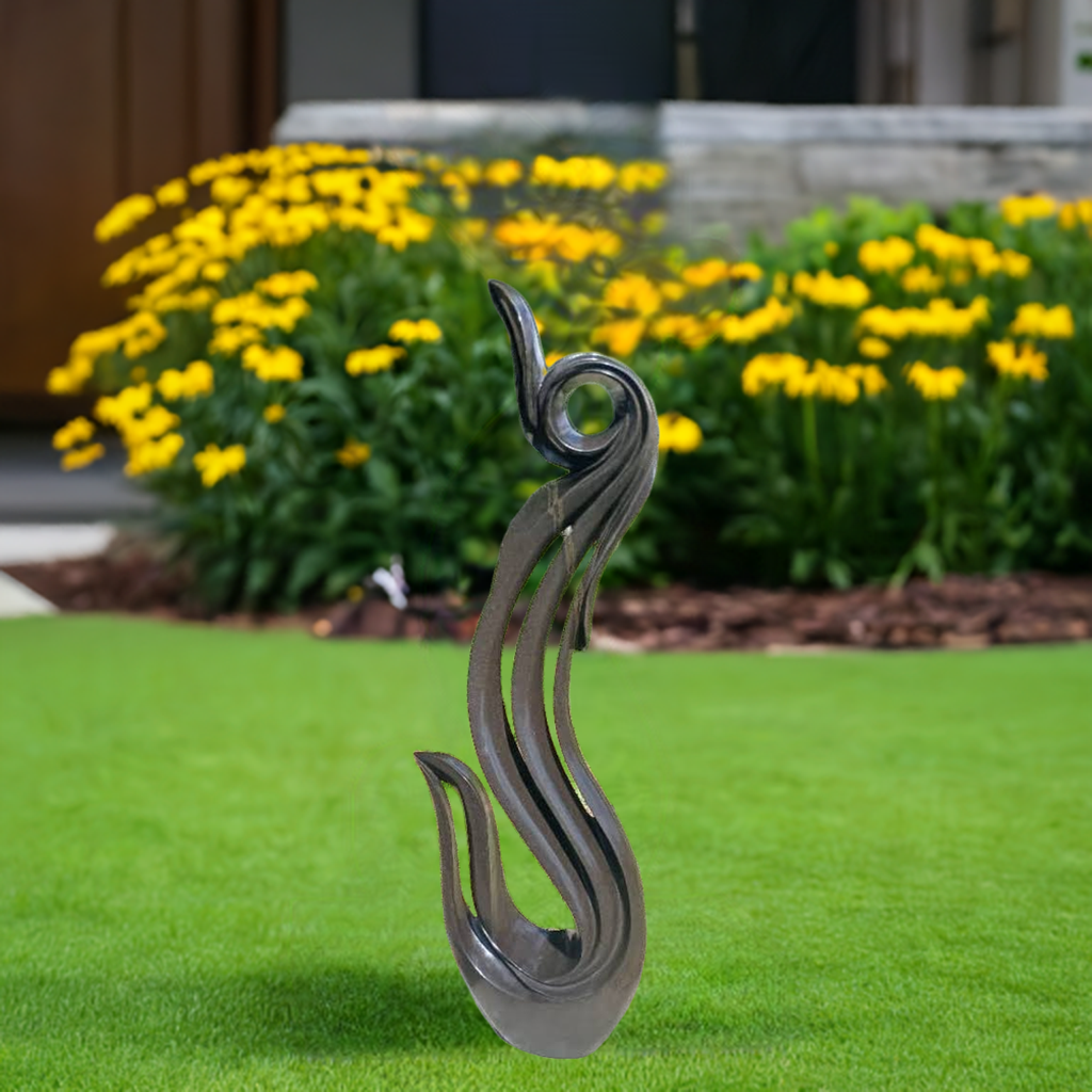 Shooting Flower - Stone Sculpture Made of Springstone by Owen Mlungisi | Zimbabwe