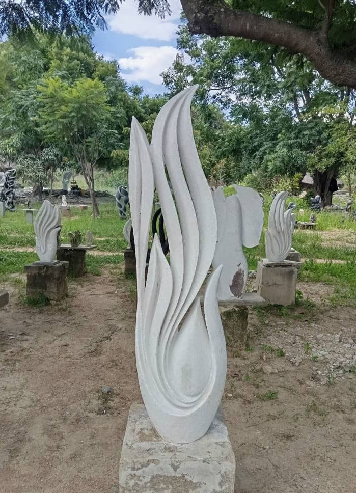 Silent Therapy - Stone Sculpture Made of Dolomite by Owen Mlungisi | Zimbabwe