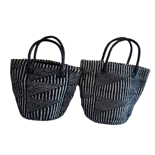 Special Basket Bags Handmade of Wool/Yarn, 100% Natural Sisal Fiber & Leather| Kenya