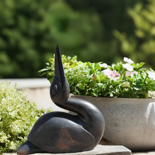 Sunbathing - Stone Sculpture Made of Springstone by Sydney Majengwa | Zimbabwe
