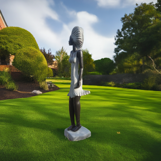 Super Model - Stone Sculpture Made of Springstone by Rufaro Murenza | Zimbabwe