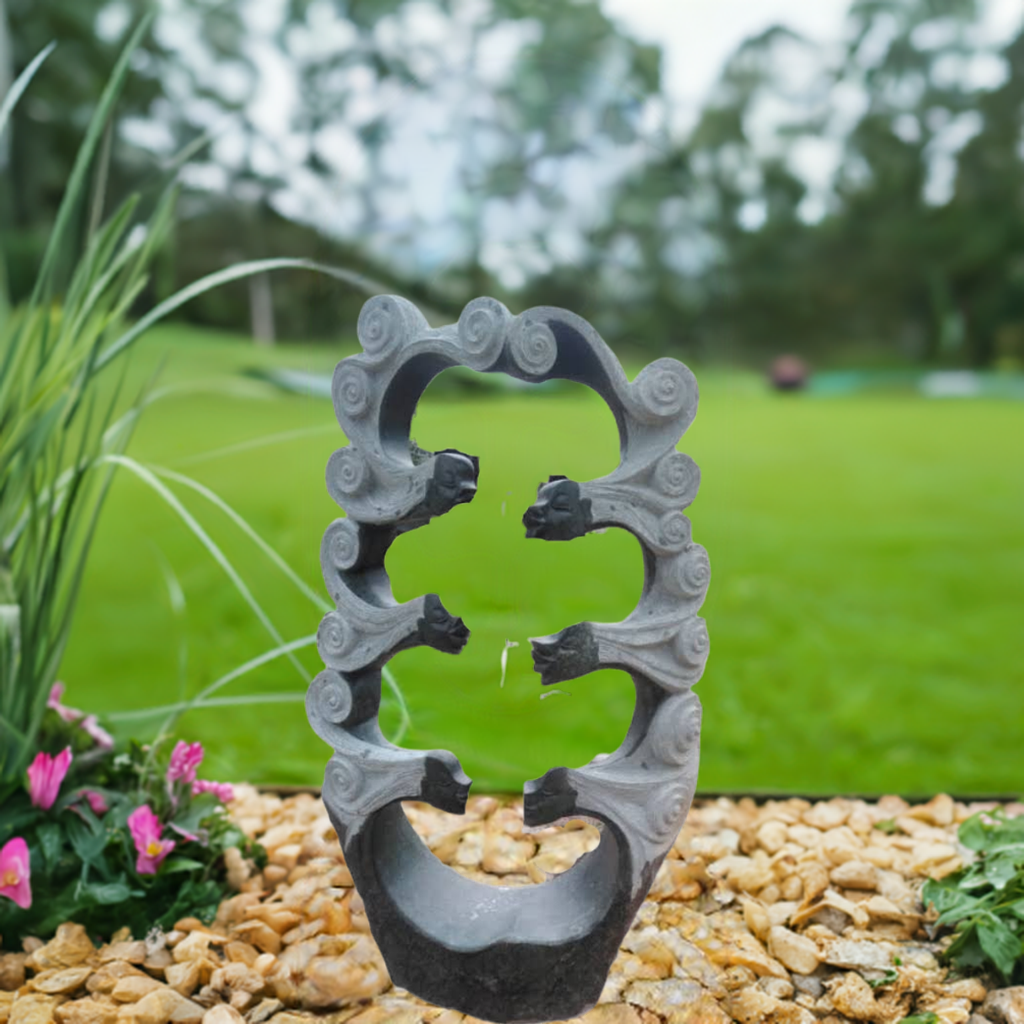 Togetherness - Stone Sculpture Made of Opal Stone by Rufaro Murenza | Zimbabwe