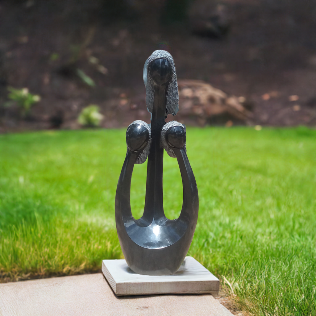 Twin Blessings - Stone Sculpture Made of Springstone by Morgan Chijumani | Zimbabwe