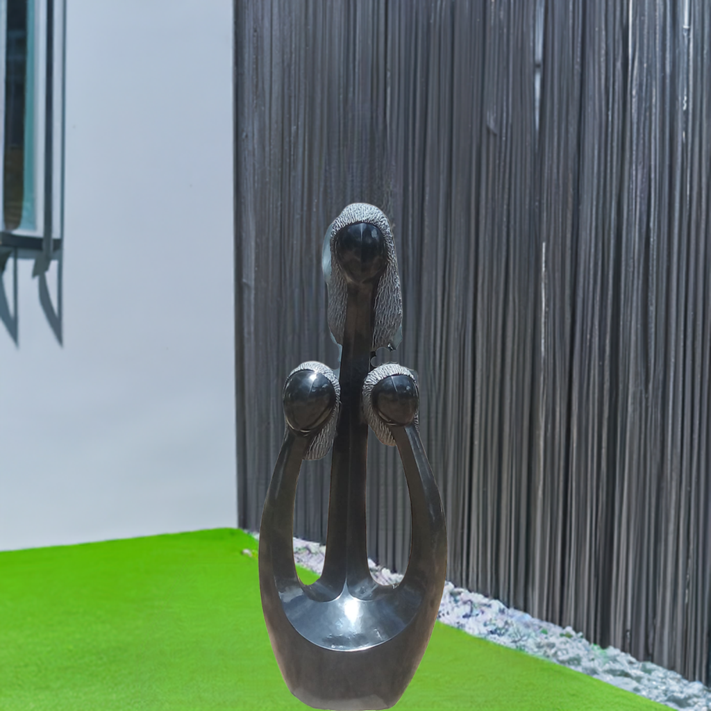 Twin Blessings - Stone Sculpture Made of Springstone by Morgan Chijumani | Zimbabwe