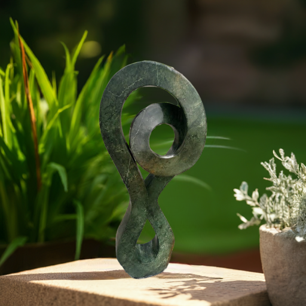 Twist - Stone Sculpture Made of Green Opal by Stanford  Chanakira | Zimbabwe