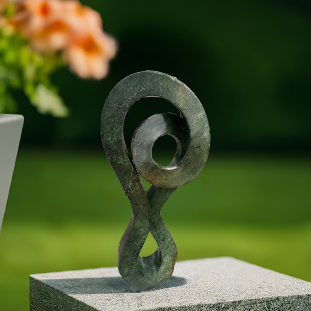 Twist - Stone Sculpture Made of Green Opal by Stanford  Chanakira | Zimbabwe