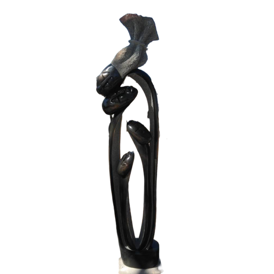 We Are Blessed - Stone Sculpture Made of Springstone by Alfred Mutuke | Zimbabwe