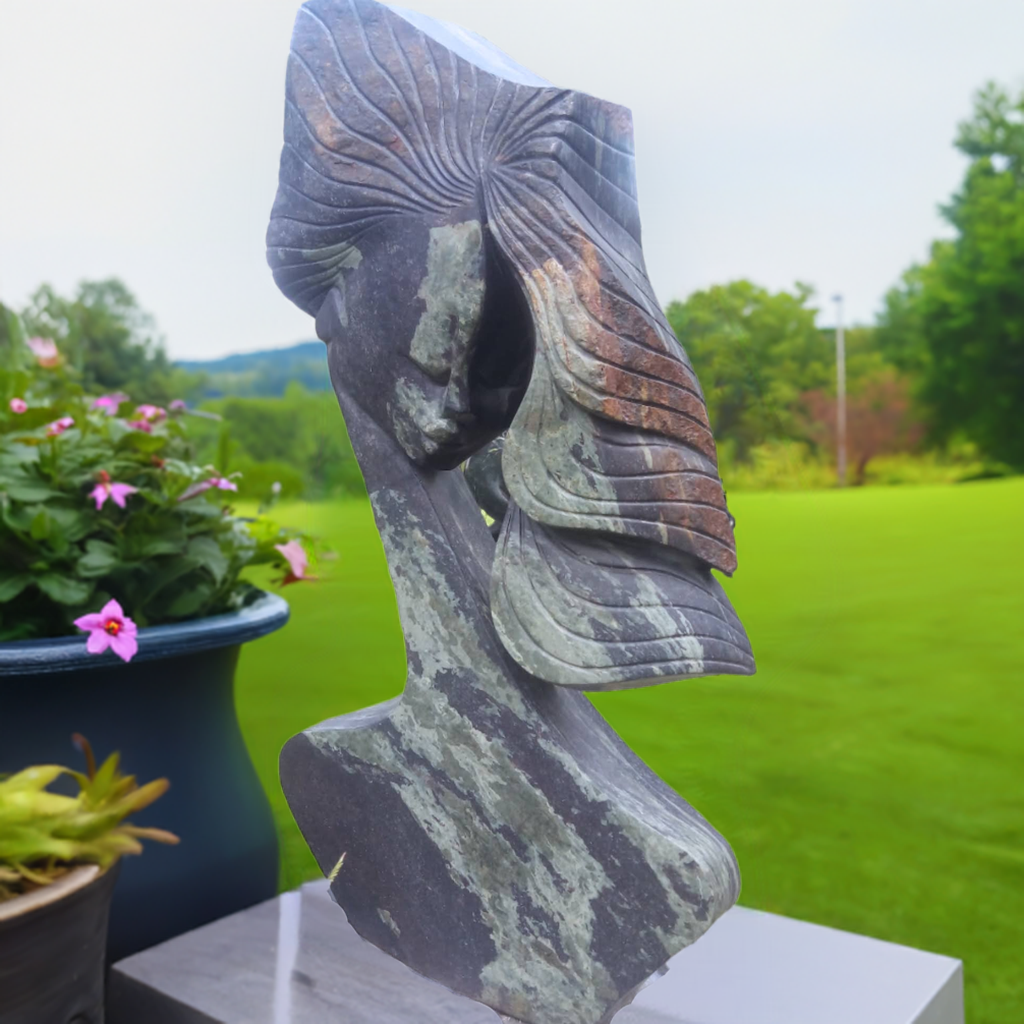 Windy Day - Stone Sculpture Made of Cobalt by Lovemore Bonjisi | Zimbabwe