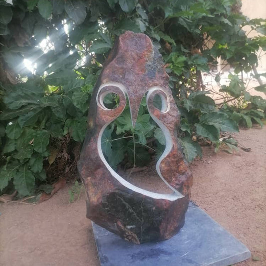 Wise One - Stone Sculpture Made of Green Opal Stone by Addington Nyasoka | Zimbabwe