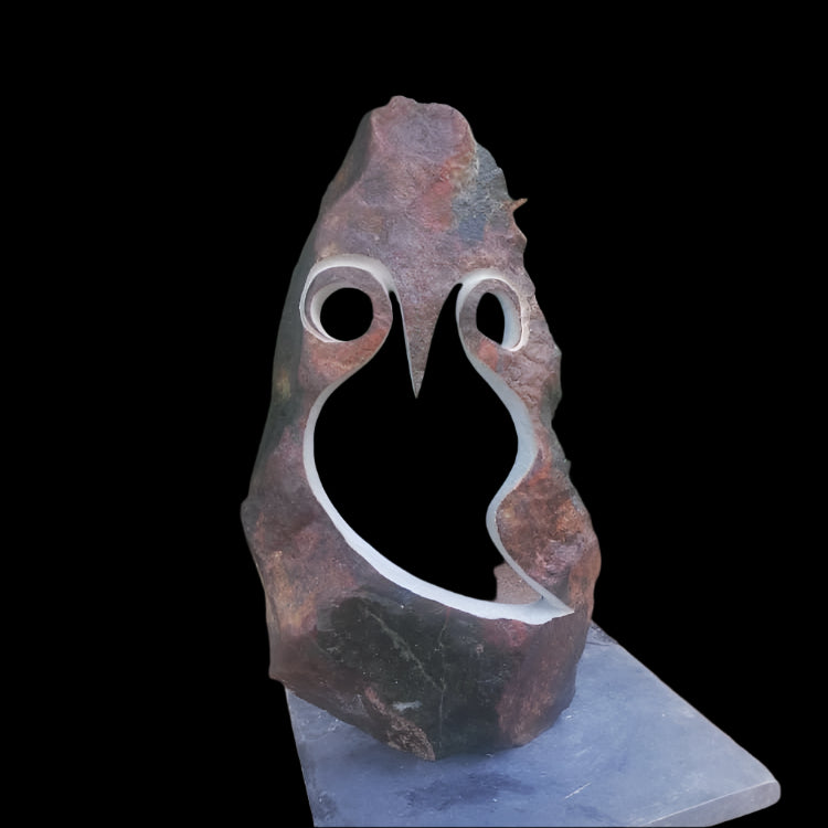 Wise One - Stone Sculpture Made of Green Opal Stone by Addington Nyasoka | Zimbabwe