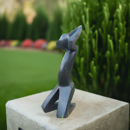Workout - Stone Sculpture Made of Springstone by Misheck Makaza | Zimbabwe