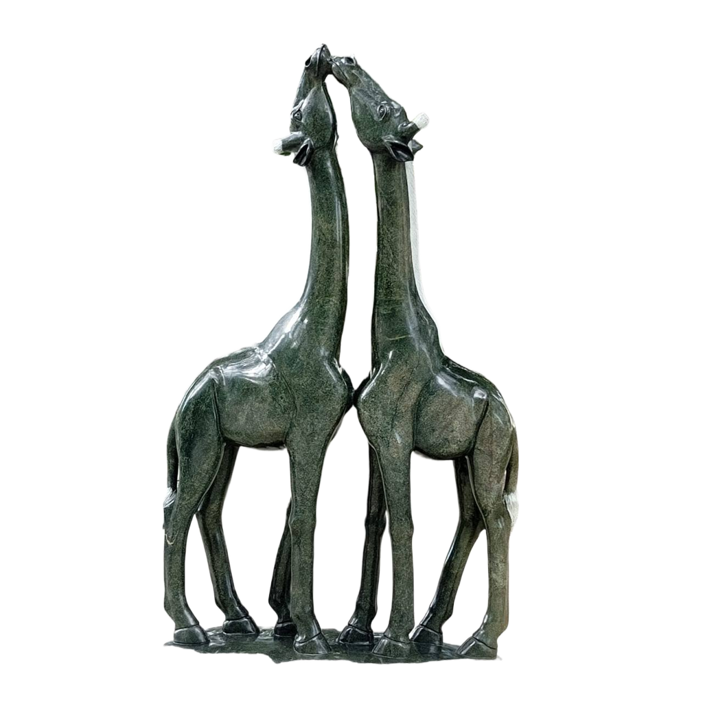 Young Lovers - Stone Sculpture Made of Bluegrass Stone by Shepherd Phiri | Zimbabwe