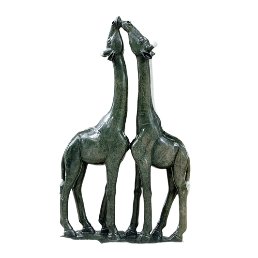 Young Lovers - Stone Sculpture Made of Bluegrass Stone by Shepherd Phiri | Zimbabwe