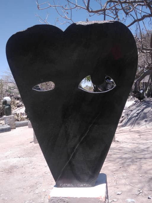 Broken-hearted - Stone Sculpture Made of Springstone by Ishmael Chitiyo Jnr | Zimbabwe