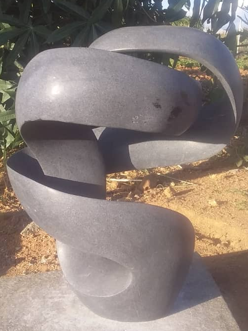 Keeping My Secret - Stone Sculpture Made of Springstone by Tonderai Sowa | Zimbabwe