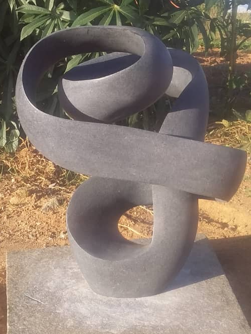 Keeping My Secret - Stone Sculpture Made of Springstone by Tonderai Sowa | Zimbabwe