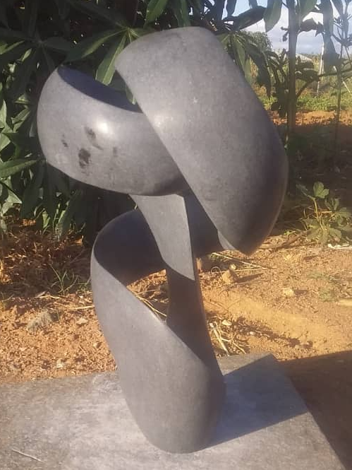 Keeping My Secret - Stone Sculpture Made of Springstone by Tonderai Sowa | Zimbabwe