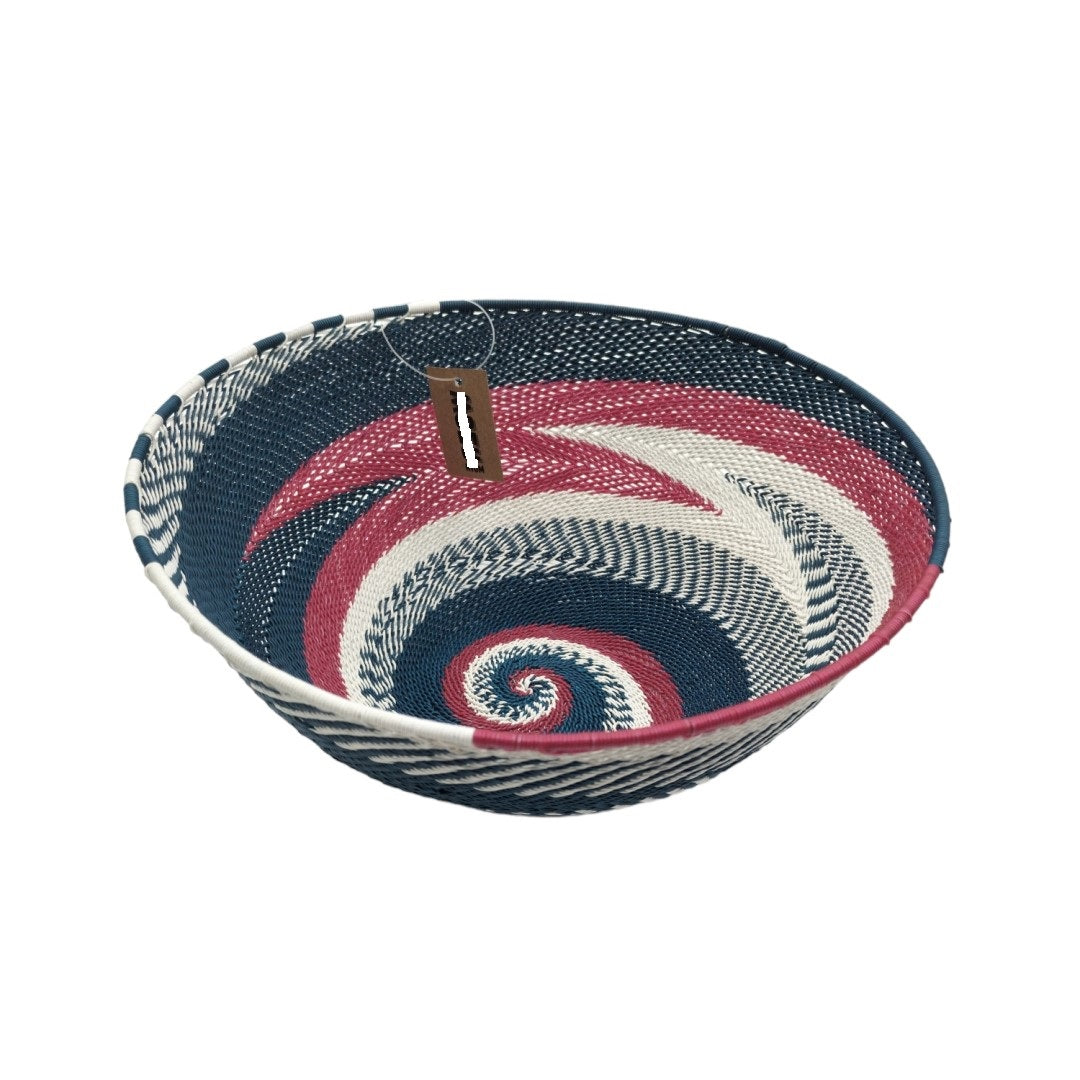 Deep 22cm Telephone Wire Bowl Navy and Maroon | South Africa.