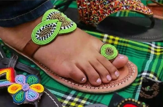 Beaded Maasai Sandals for Ladies  by Fred Anchao | Kenya