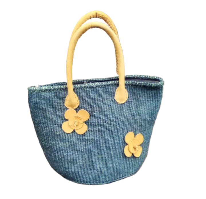 Basket Bags Handmade of 100% Natural Sisal Fiber & Leather| Kenya