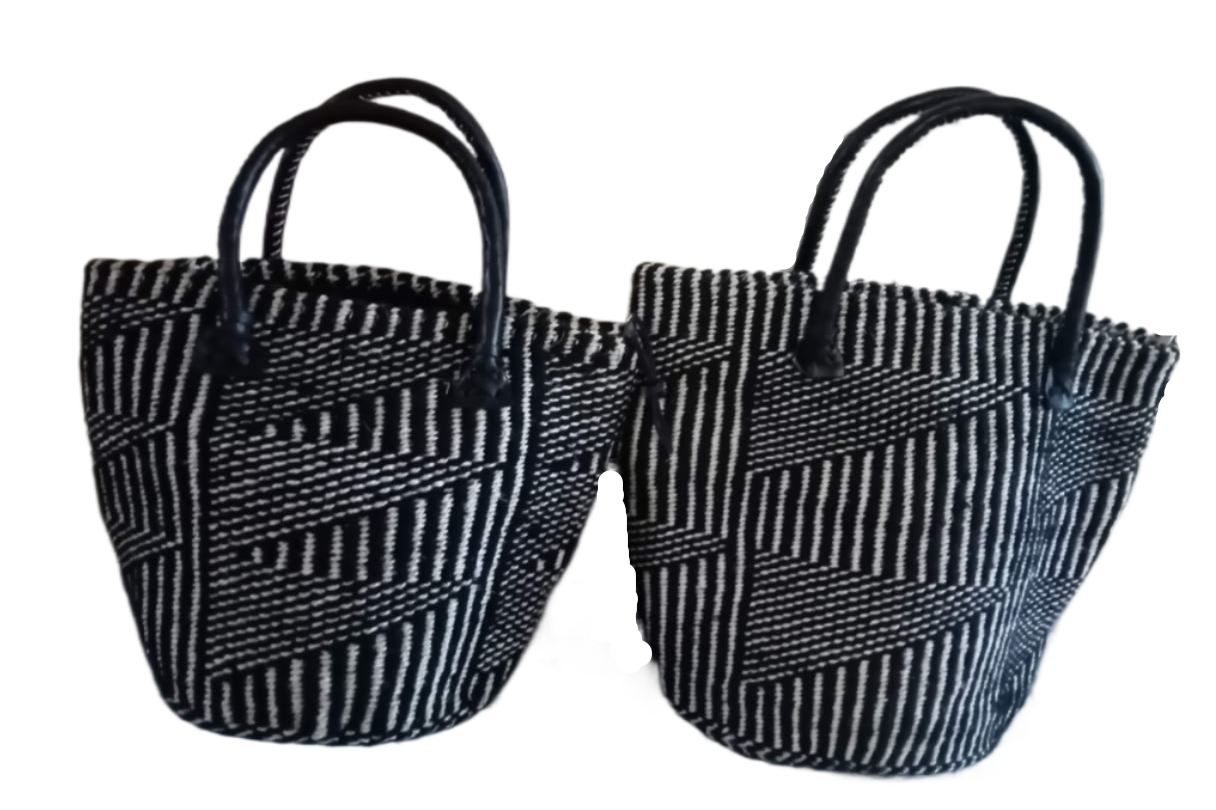 Basket Bags Handmade of 100% Natural Sisal Fiber & Leather| Kenya