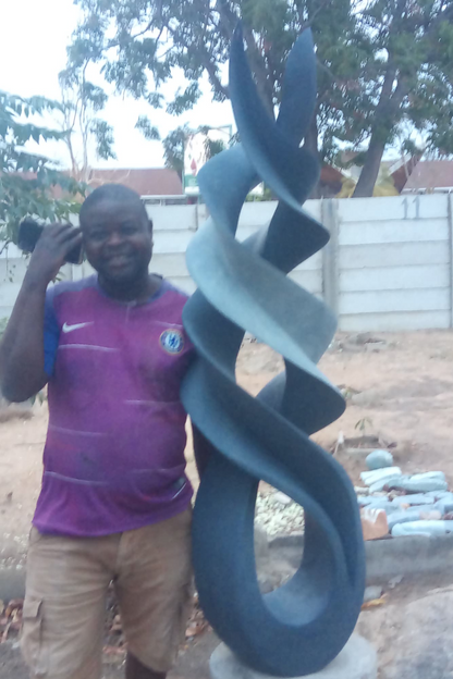 Reaching For The Sun - Stone Sculpture Made of Springstone by Onias Mupumha | Zimbabwe