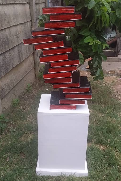 Balanced Word - Made of Cardbox, Wood & Acrylic Paint by Given Sitandi | Zimbabwe