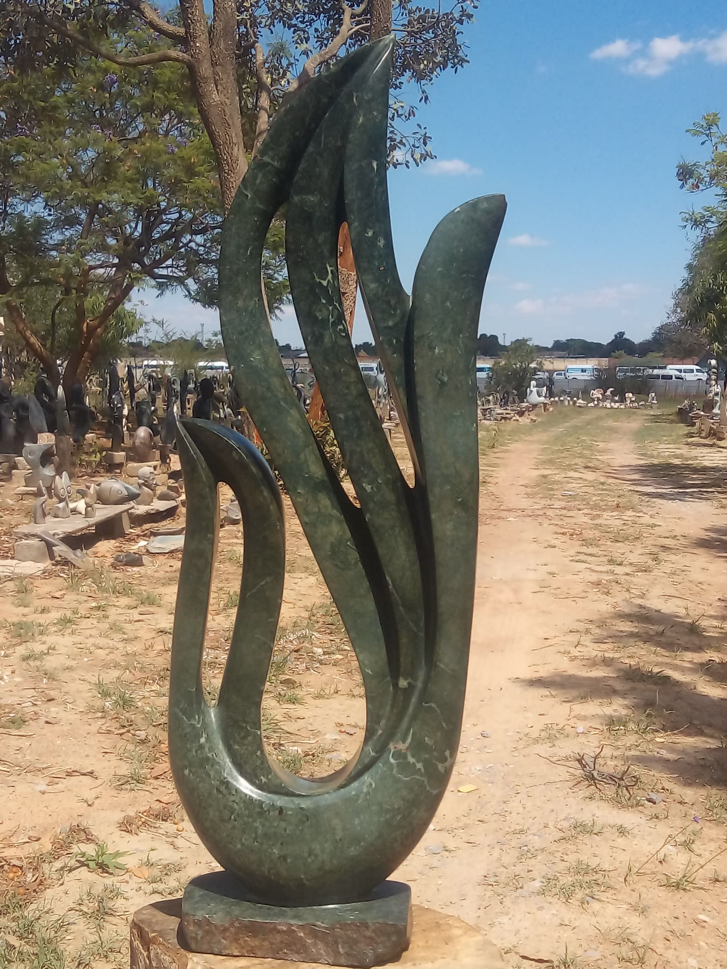 New Season - Stone Sculpture Made of Opal Stone by Owen Mlungisi | Zimbabwe