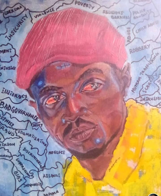 Burning Hope  - An Acrylic on Canvas Painting by Oluwagbenga Taiwo | Nigeria