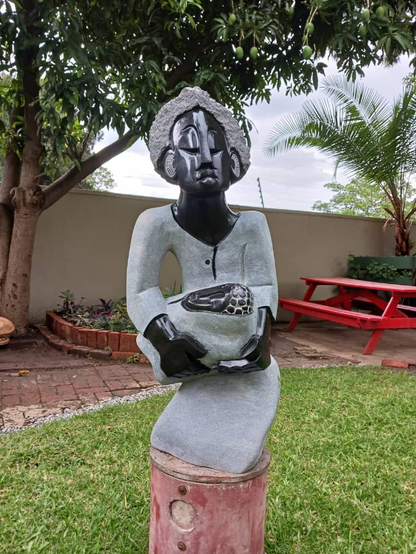 Nursing the Future - Stone Sculpture Made of Springstone by Cephas Mashaya | Zimbabwe