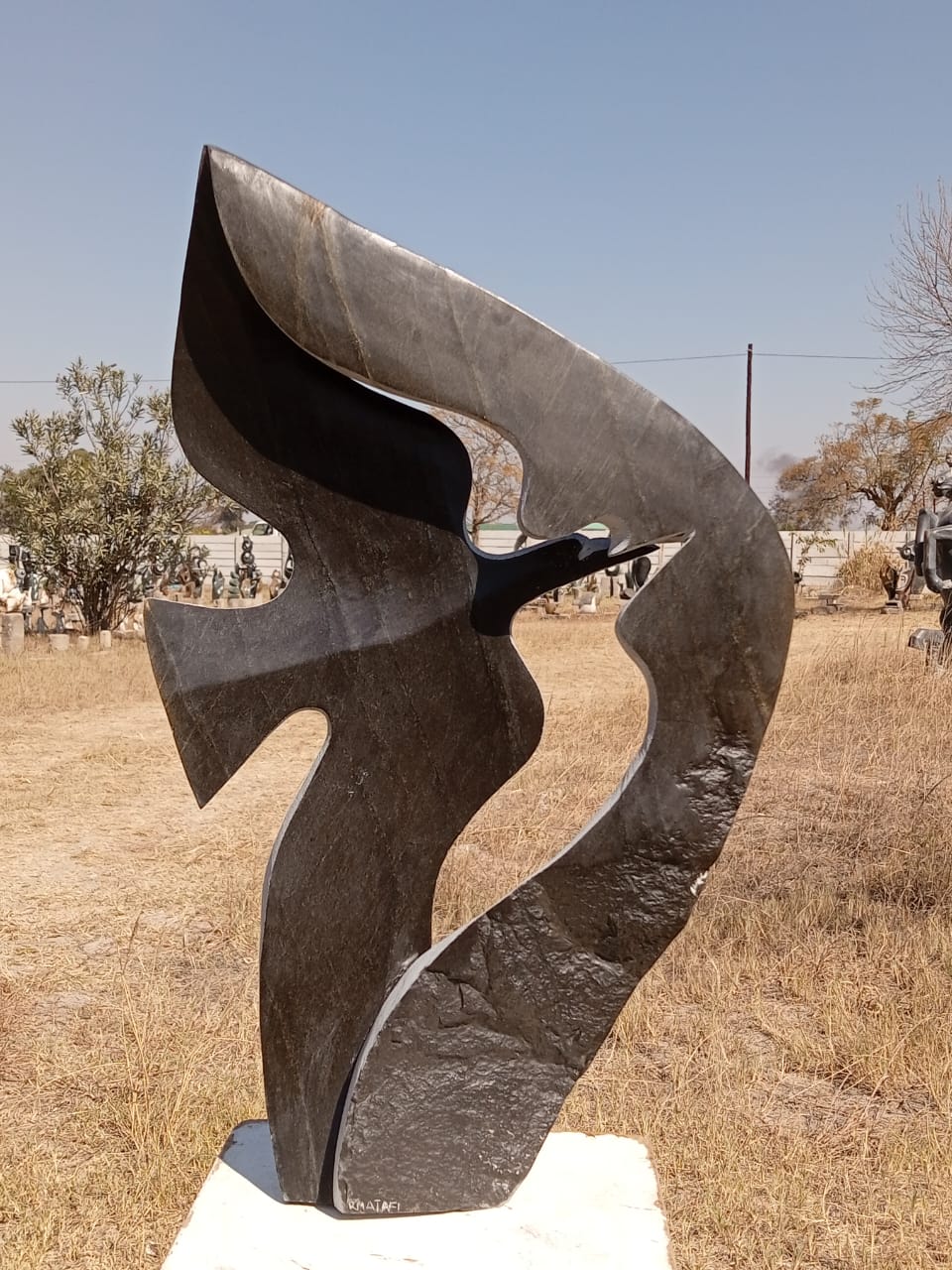 Visible Shadow - Stone Sculpture Made of Springstone by Remember Matafi | Zimbabwe