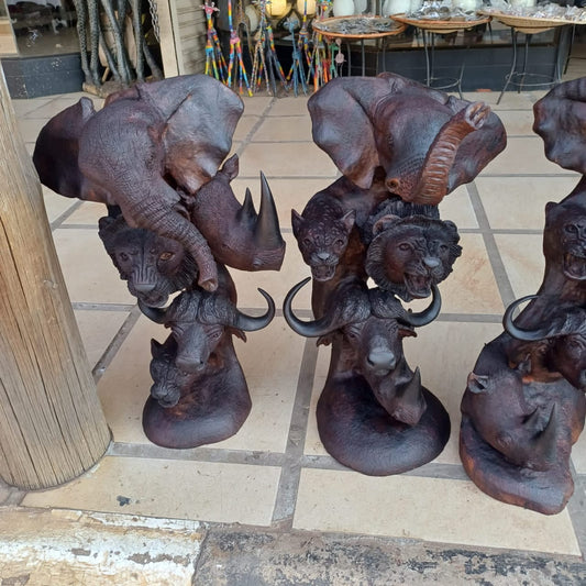 The Big Five Collection -  Carved from Ironwood by Killian Torovasei | Zimbabwe