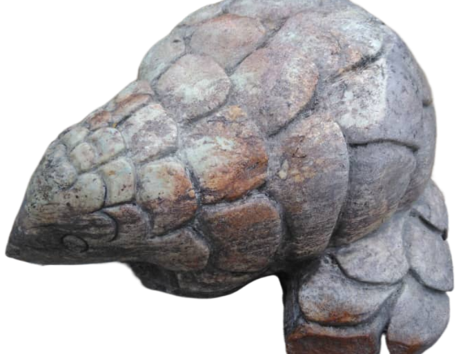 Resting Pangolin - Stone Sculpture Made of Cobalt Stone by Shingirai Madzongwe | Zimbabwe