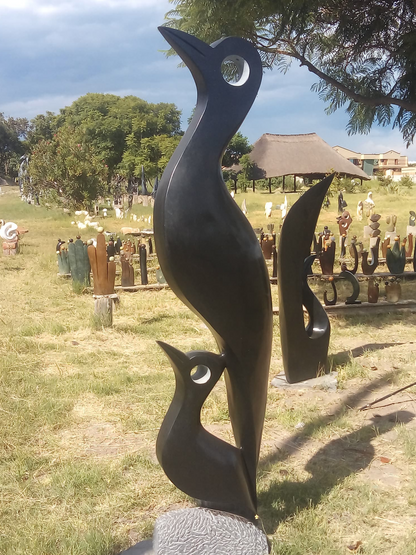 Mother's Love - Stone Sculpture Made of Springstone by Farai Nyakanyanza | Zimbabwe