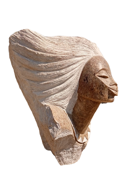 Gentle Breeze - Stone Sculpture Made of Granite Stone by Rufaro Murenza. | Zimbabwe