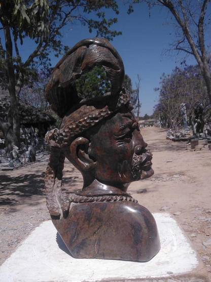 Chief - Stone Sculpture Made of Serpentine Stone by Rony Nyamhunga | Zimbabwe