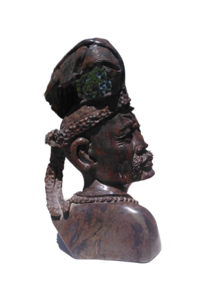 Chief - Stone Sculpture Made of Serpentine Stone by Rony Nyamhunga | Zimbabwe