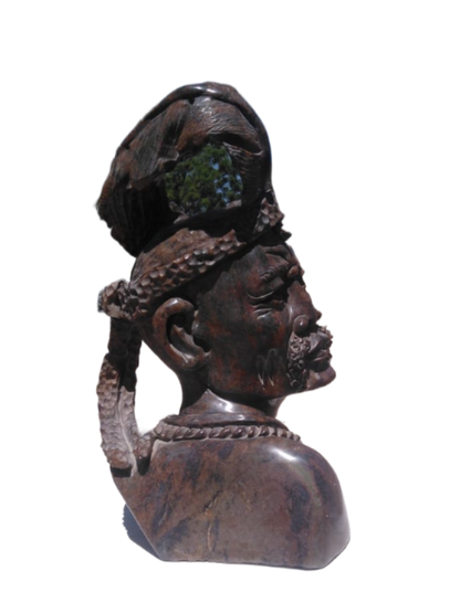 Chief - Stone Sculpture Made of Serpentine Stone by Rony Nyamhunga | Zimbabwe