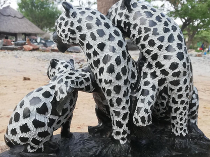 Leopard Alert - Stone Sculpture Made of Opal Stone by Taurai Maisiri | Zimbabwe