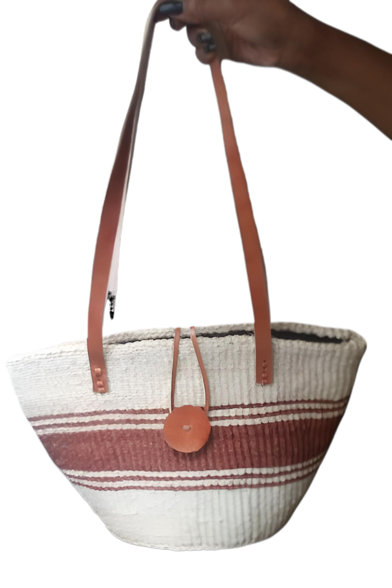 Basket Bags Handmade of 100% Natural Sisal Fiber & Leather| Kenya