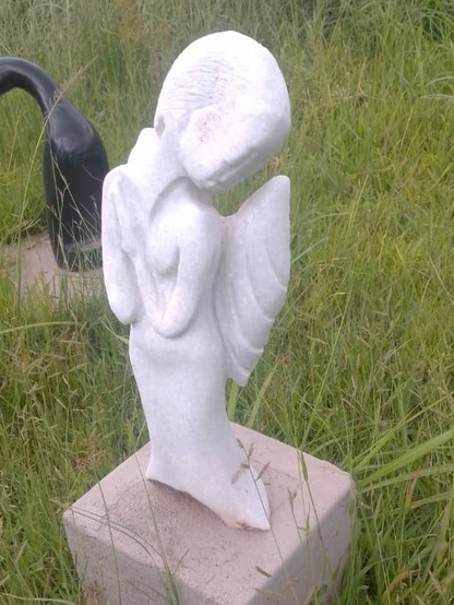 Angel of Hope - Stone Sculpture Made of Dolomite by Jonathan Mhondorohuma | Zimbabwe