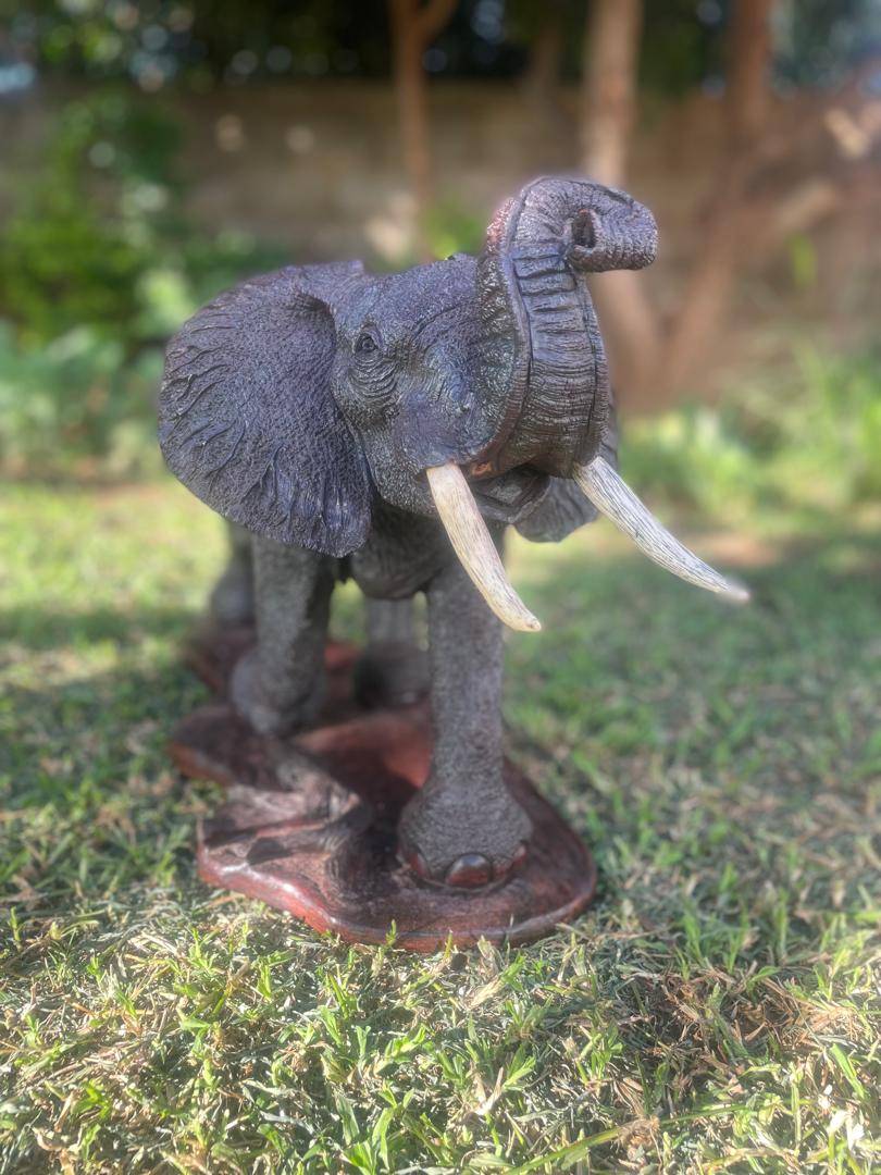 Big Elephant - Wooden Sculpture Made of Ironwood by Ntokozo Patson Sibanda | Zimbabwe