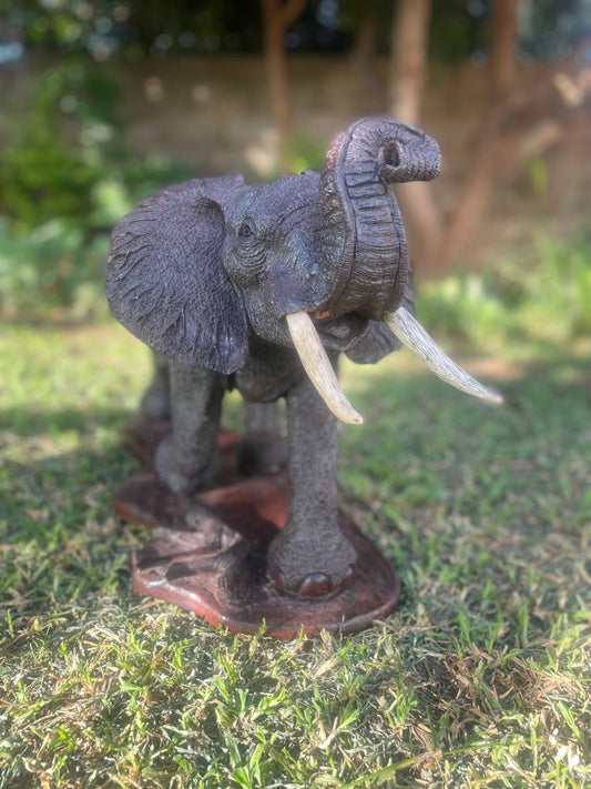 Big Elephant - Wooden Sculpture Made of Ironwood by Ntokozo Patson Sibanda | Zimbabwe