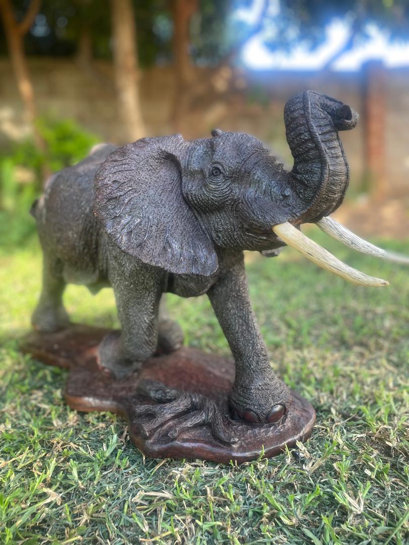 Big Elephant - Wooden Sculpture Made of Ironwood by Ntokozo Patson Sibanda | Zimbabwe