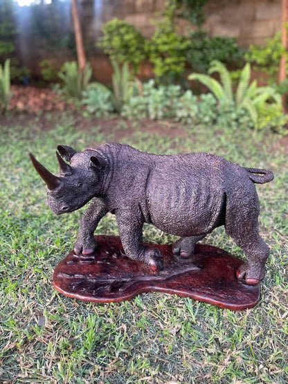 Big Rhino - Wooden Sculpture Made of Ironwood by Ntokozo Patson Sibanda | Zimbabwe