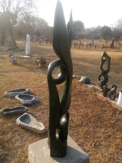 Blossom - Stone Sculpture Made of Green Opal by Farai Nyakanyanza | Zimbabwe