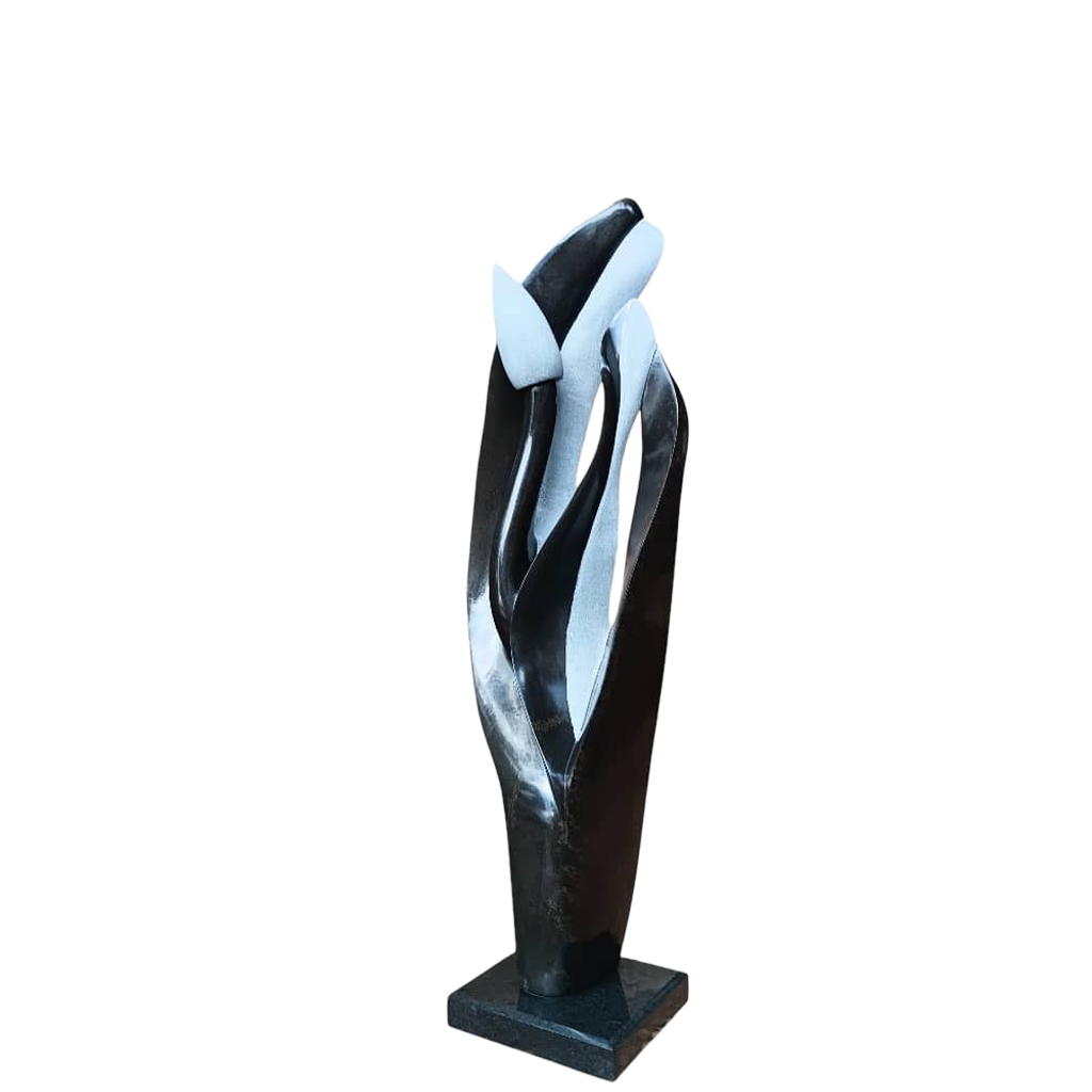 Blossoming Flower - Stone Sculpture Made of Springstone by Tawanda Mashaya | Zimbabwe