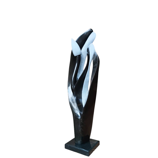 Blossoming Flower - Stone Sculpture Made of Springstone by Tawanda Mashaya | Zimbabwe