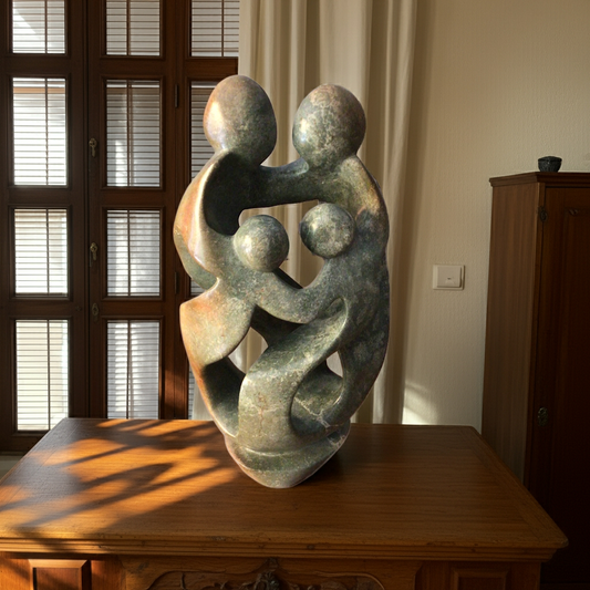 Bond of Joy - Stone Sculpture Made of Green Opal | Zimbabwe